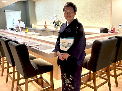 Tomoko Morishita, owner of the Japanese-American restaurant Eigikutei (栄菊亭)