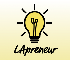 LApreneur Program - line drawing of a lightbulb over a soft yellow gradient