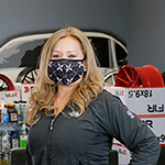 Marielle Castorena, owner of the Speed Rolling Performance auto shop in San Fernando Valley