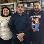 Owners and operators of the San Fernando bodega, Mimi Market, (left to right) Christina Alcarez, Pedro Alcarez, and Pedro Alcarez Jr.